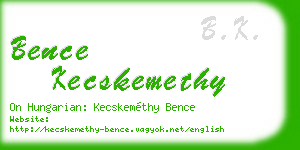 bence kecskemethy business card