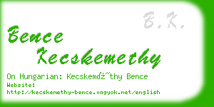 bence kecskemethy business card